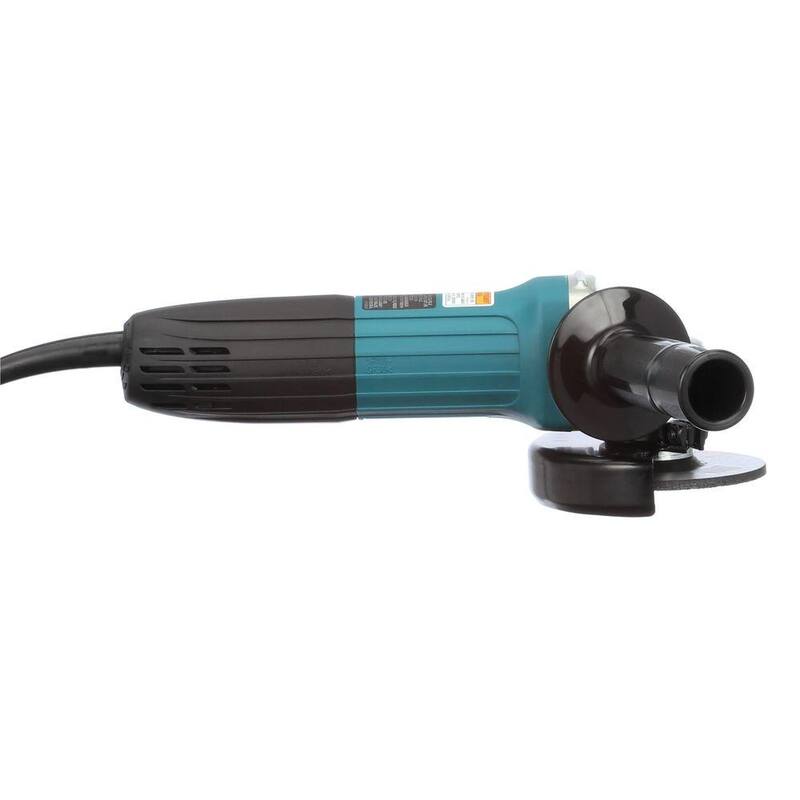 Amoladora angular ligera Makita de 6 amperes con cable de 4 pulgadas, rueda de rectificado, protector de rueda, mango lateral y estuche resistente - GA4030K