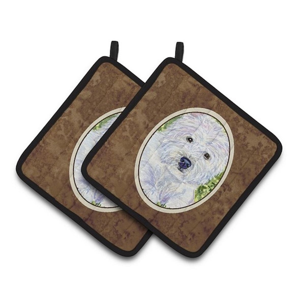 Carolines Treasures Westie Pair of Pot Holders, 7.5 x 3 x 7.5 in. - SS8835PTHD