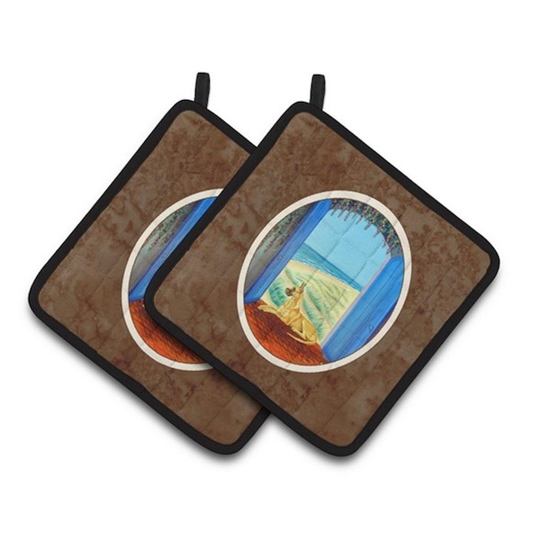 Carolines Treasures Great Dane Pair of Pot Holders, 7.5 x 3 x 7.5 in. - 7250PTHD