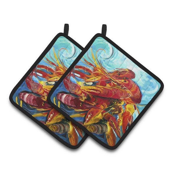Carolines Treasures Crawfish Pair of Pot Holders, 7.5 x 3 x 7.5 in. - JMK1264PTHD