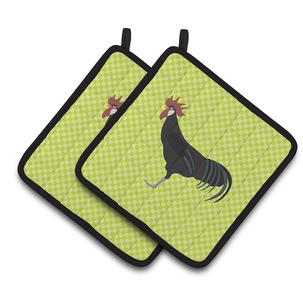 Carolines Treasures Minorca Ctalalan Chicken Green Pair of Pot Holders - BB7667PTHD