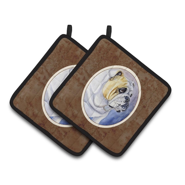 Carolines Treasures English Bulldog Pair of Pot Holders - 7028PTHD