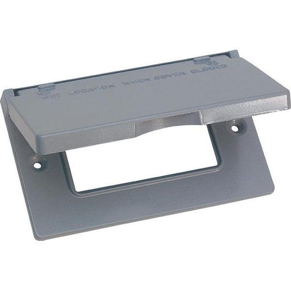 Totalturf Electrical Box Cover, 1 Gang, Rectangular, Aluminum, GFCI Cover - TO613300