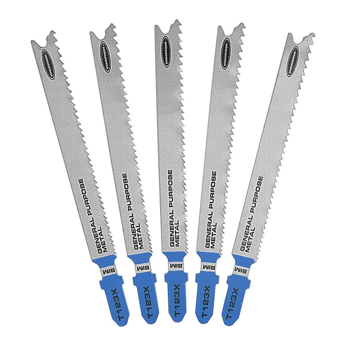 Hojas de sierra de calar de acero de alta velocidad para propósito general con TPI de 10, tipo T, de 4 pulgadas, para metal - paquete de 5 - 68079
