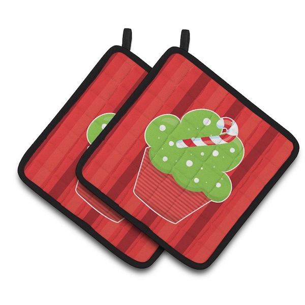 Carolines Treasures Christmas Cupcake Pair of Pot Holders - BB6814PTHD