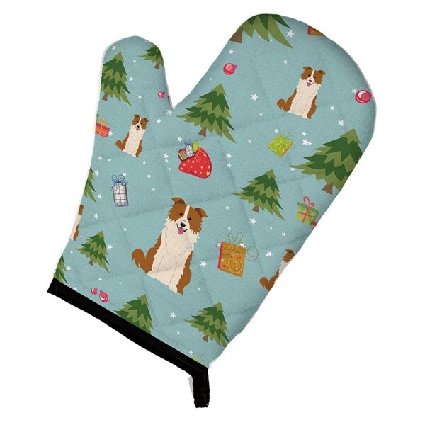 Carolines Treasures Christmas Border Collie Red and White Oven Mitt - BB4779OVMT