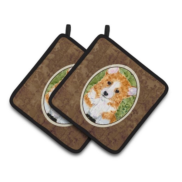 Carolines Treasures Corgi Pair of Pot Holders, 7.5 x 3 x 7.5 in. - SS8710PTHD