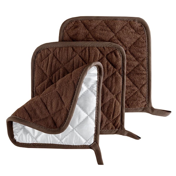 Tablero Heat Resistant Quilted Cotton Pot Holders, Chocolate - 3 Piece - TA3242179