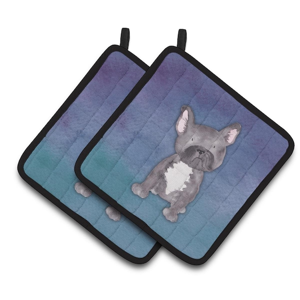 Carolines Treasures French Bulldog Watercolor Pair of Pot Holders - BB7395PTHD