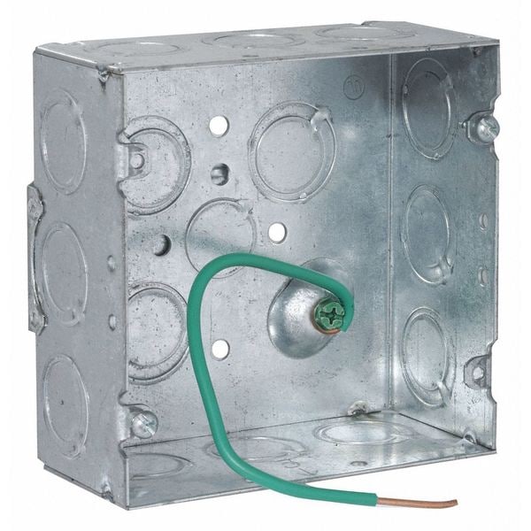 Raco Electrical Box, 42 cu in, Wall Box Type, 2 Gangs, Steel, Square Shape - 257F