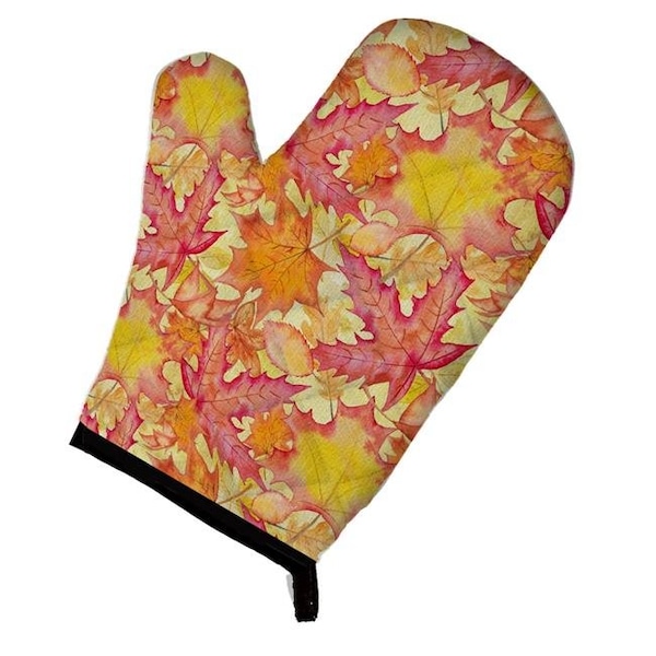 Carolines Treasures Carolines Treasures BB7498OVMT Fall Leaves Watercolor Red Oven Mitt - BB7498OVMT