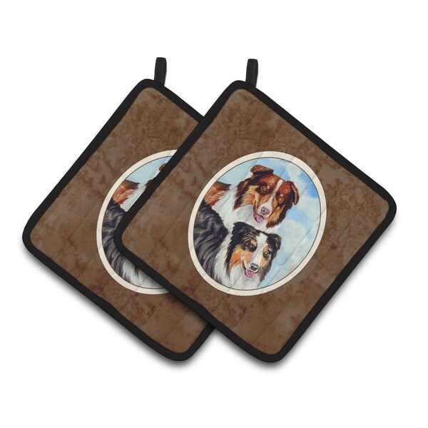 Carolines Treasures Australian Shepherd What a Pair Pair of Pot Holders - 7009PTHD