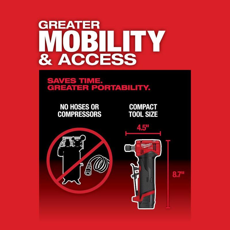 Milwaukee M12 FUEL 12V Kit de amoladora angular y recta inalámbrica sin escobillas de 1/4 de pulgada con baterías de 2.0 Ah (2) - 2485-22-2486-20