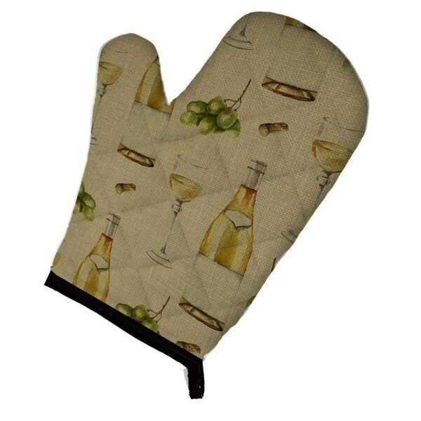 Carolines Treasures White Wine on Linen Oven Mitt - BB5194OVMT