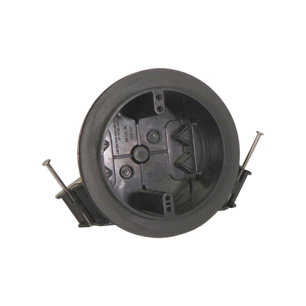 Cantex Electrical Box, 26 cu in, Ceiling Box Type, 1 Gang, Polycarbonate, Round Shape - EZ26CN-RG