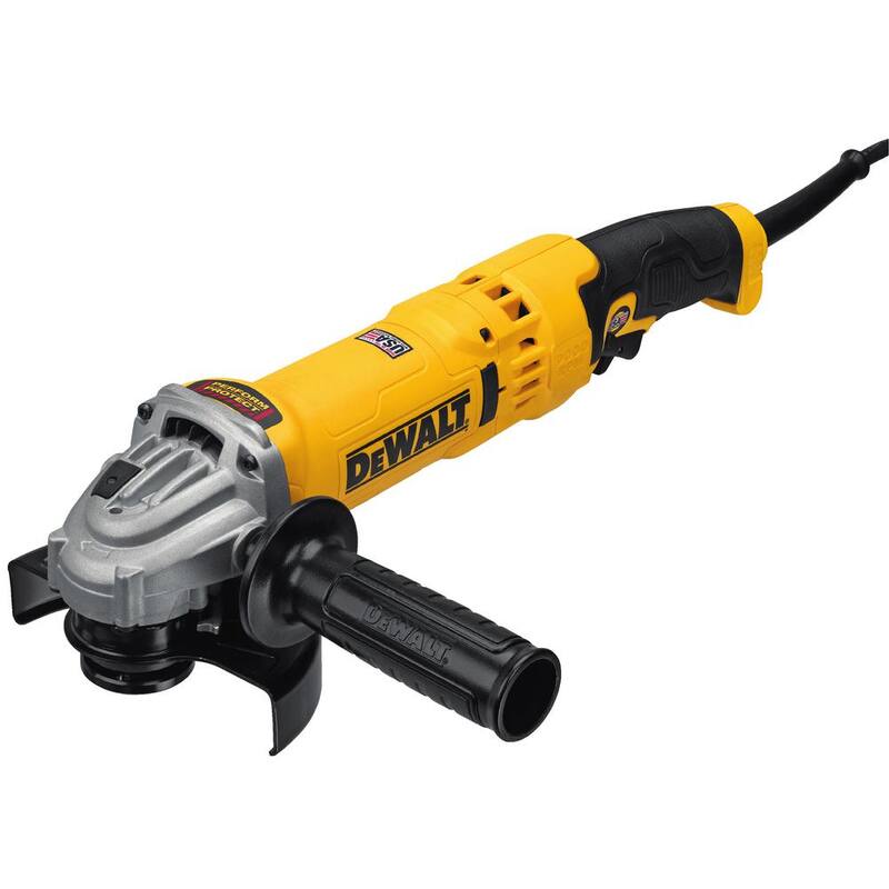 
Amoladora angular con empuñadura de gatillo de alto rendimiento DEWALT de 13 amperes y cable de 4.5 - 5 pulgadas - DWE43113.