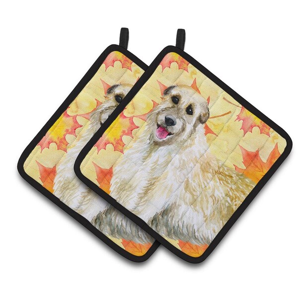 Carolines Treasures Irish Wolfhound Fall Pair of Pot Holders - BB9931PTHD