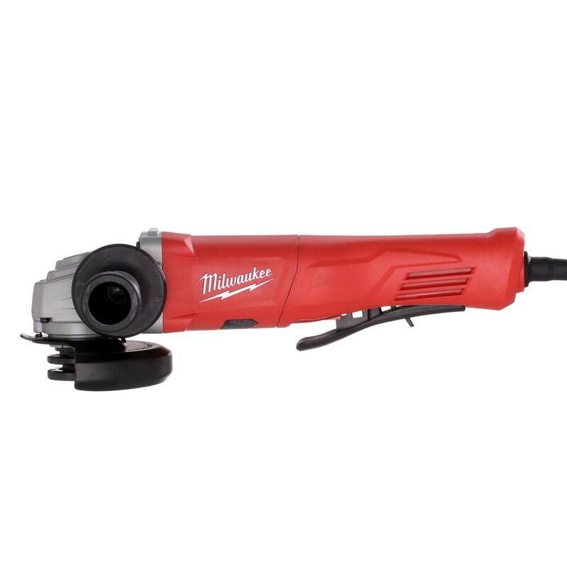 Milwaukee Amoladora de Ángulo Pequeño con Cable de 11 Amperes y Pala Sin Bloqueo de 4-1/2 pulg. - 6141-31