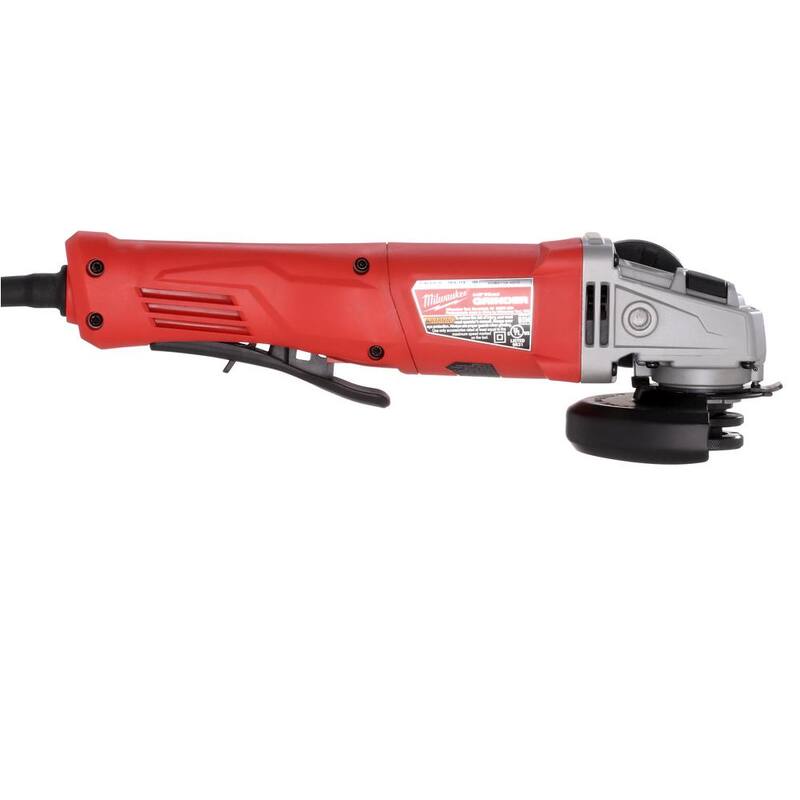 Milwaukee Amoladora de Ángulo Pequeño con Cable de 11 Amperes y Pala Sin Bloqueo de 4-1/2 pulg. - 6141-31