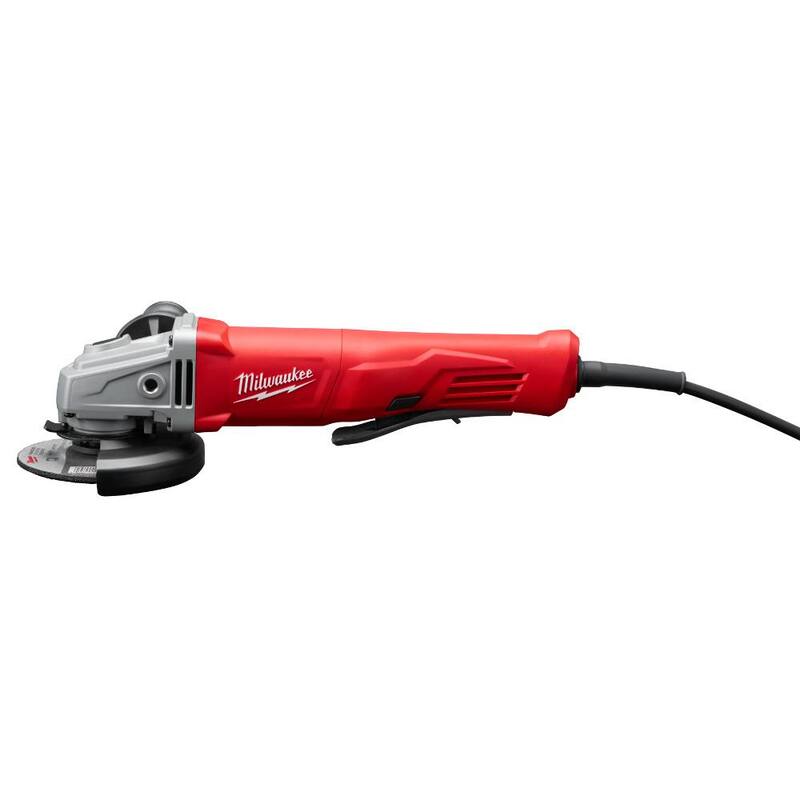Milwaukee Amoladora de Ángulo Pequeño con Cable de 11 Amperes y Pala Sin Bloqueo de 4-1/2 pulg. - 6141-31