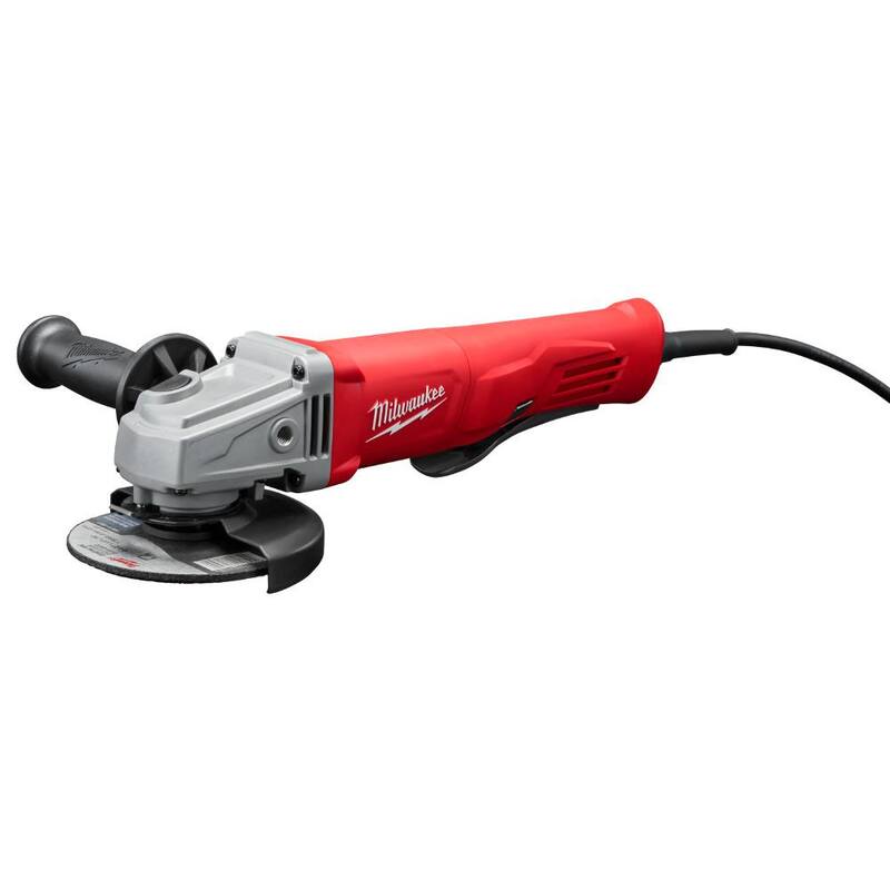 Milwaukee Amoladora de Ángulo Pequeño con Cable de 11 Amperes y Pala Sin Bloqueo de 4-1/2 pulg. - 6141-31