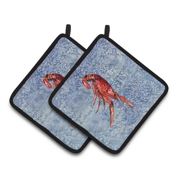 Carolines Treasures Crawfish Pair of Pot Holders, 7.5 x 3 x 7.5 in. - 8231PTHD
