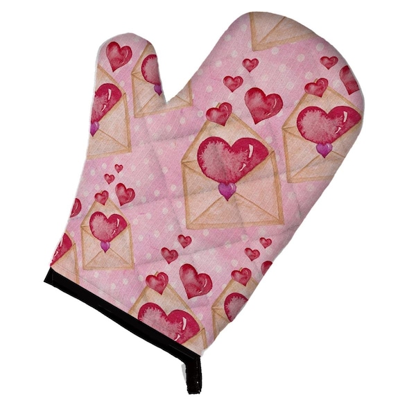 Carolines Treasures Watercolor Pink Love Letter Oven Mitt - BB7568OVMT