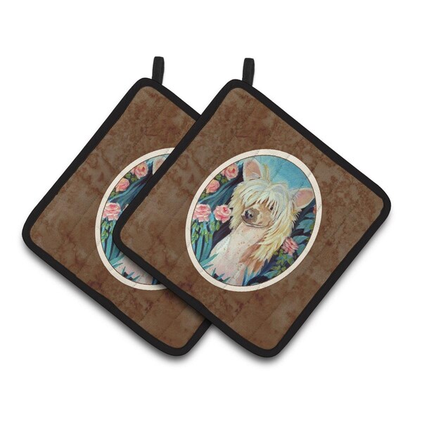 Carolines Treasures Chinese Crested Pair of Pot Holders - 7087PTHD