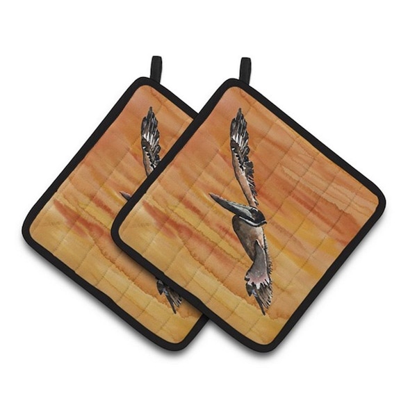 Carolines Treasures Bird - Pelican Pair of Pot Holders, 7.5 x 3 x 7.5 in. - 8146PTHD