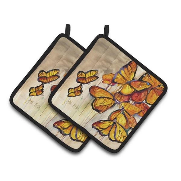 Carolines Treasures Butterflies Pair of Pot Holders, 7.5 x 3 x 7.5 in. - JMK1220PTHD