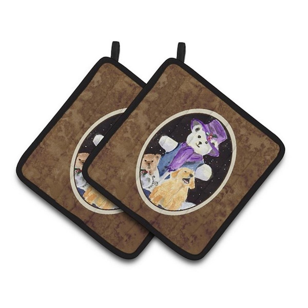 Carolines Treasures Golden Retriever Pair of Pot Holders, 7.5 x 3 x 7.5 in. - SS8954PTHD