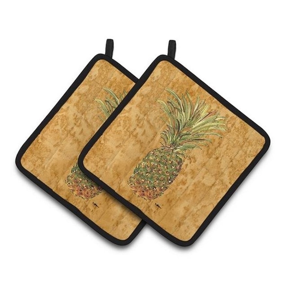 Carolines Treasures Carolines Treasures 8654PTHD Pineapple Pair of Pot Holders; 7.5 x 3 x 7.5 in. - 8654PTHD