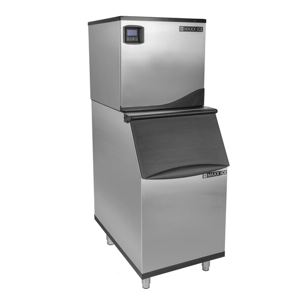 Maxx Ice Intelligent Series Modular Ice Machine, 22 in.W, 361 lbs, with Storage Bin, 22 in.W, Stainless Steel - MIM360NH-B310
