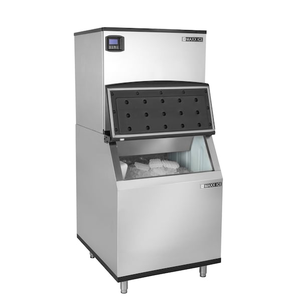 Maxx Ice Intelligent Series Modular Ice Machine, 30 in.W, 650 lbs, and Storage Bin, 30 in.W, Stainless Steel - MIM650N-B580