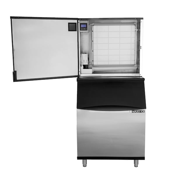 Maxx Ice Intelligent Series Modular Ice Machine, 30 in.W, 650 lbs, and Storage Bin, 30 in.W, Stainless Steel - MIM650N-B580