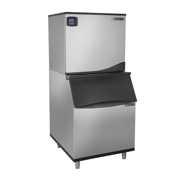 Maxx Ice Intelligent Series Modular Ice Machine, 30 in.W, 650 lbs, and Storage Bin, 30 in.W, Stainless Steel - MIM650N-B580