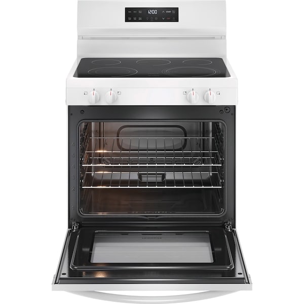 Almo Frigidaire 30-in. EvenTemp Electric Range with Steam Clean and Five Element Cooktop, White - FCRE3062AW