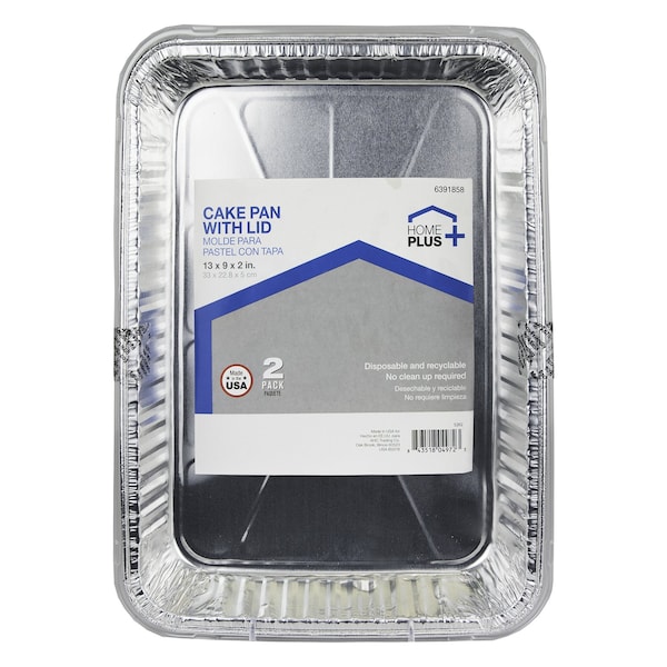 Home Plus Durable Foil 9 in. W X 13 in. L Cake Pan Silver , 2PK - D87020