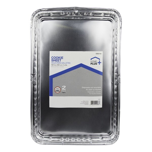 Home Plus Durable Foil 10-3/4 in. W X 15-1/2 in. L Cookie Sheet Silver , 2PK - D70020