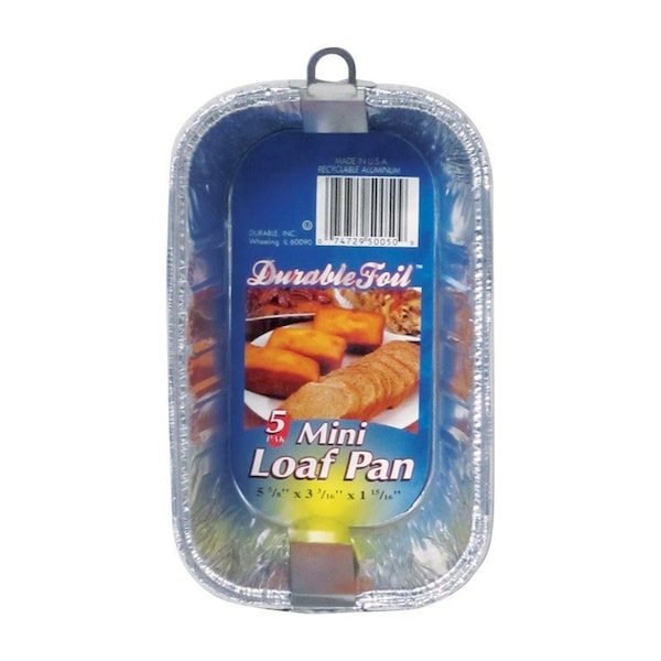Home Plus Durable Foil 3-3/16 in. W X 5-5/8 in. L Mini Loaf Pan Silver 5 pk, 5PK - D50050