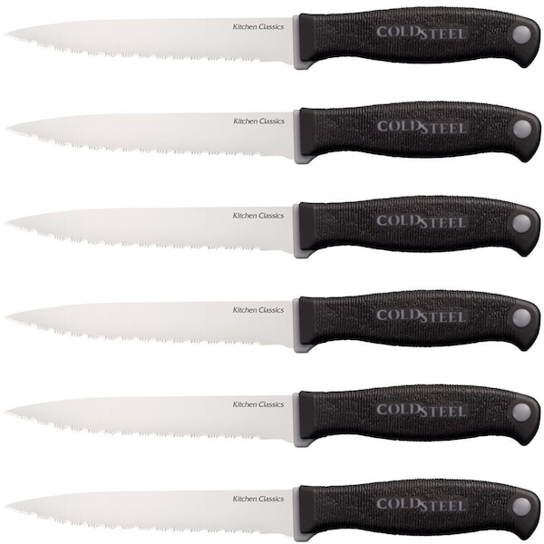 Gsm 2023 Cold Steel Six Steak Knife Set Kitchen Classics Fixed Steel - CLD-59KSS6Z