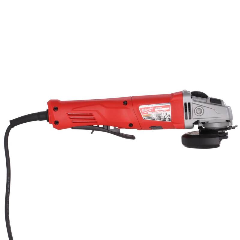 Milwaukee 11 amperios con cable 4-1/2 pulgadas Amoladora angular pequeña con bloqueo de paleta - 6141-30