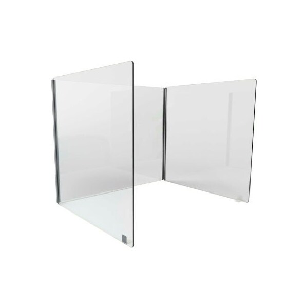Ghent Ghent Desktop Personal Protection Screen 30"W x 16"D x 24"H, 3-Sided, Clear Thermoplastic - DPSC2430-3S-16