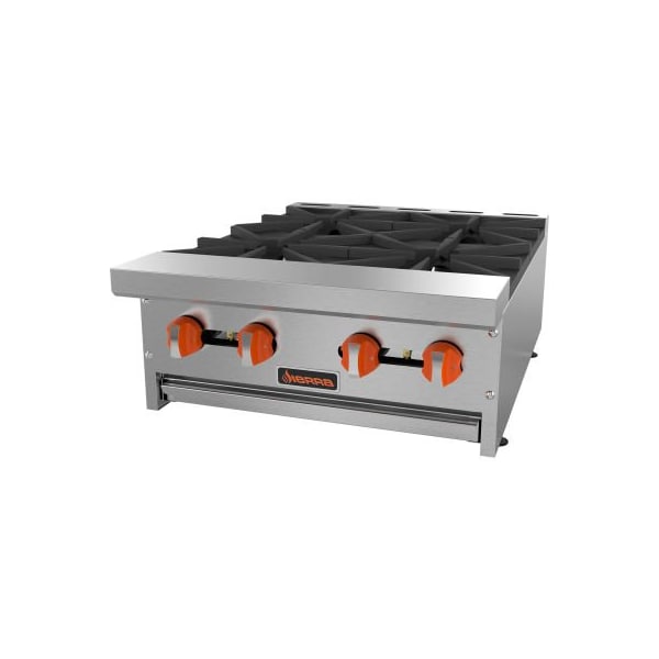 Mvp Group Corporation Sierra Range SRHP-4-24 Hot Plate, 24"W, 4 Burners, 30,000 BTU Each, Manual Controls, Stainless Steel - SRHP-4-24