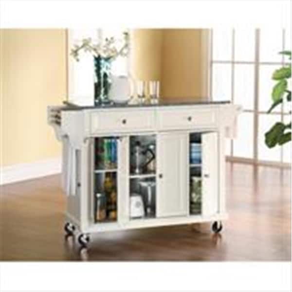 Betterbeds Crosley Furniture Solid Granite Top Kitchen Cart-Island in White Finish - BE3043527