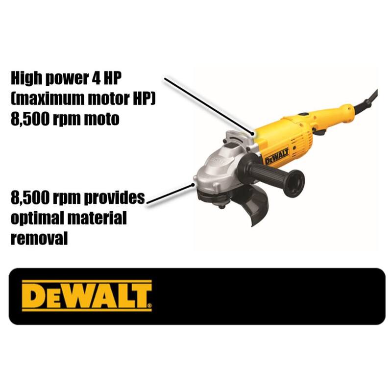 DEWALT Amoladora angular con cable de 15 amperes y 7 pulgadas - DWE4517