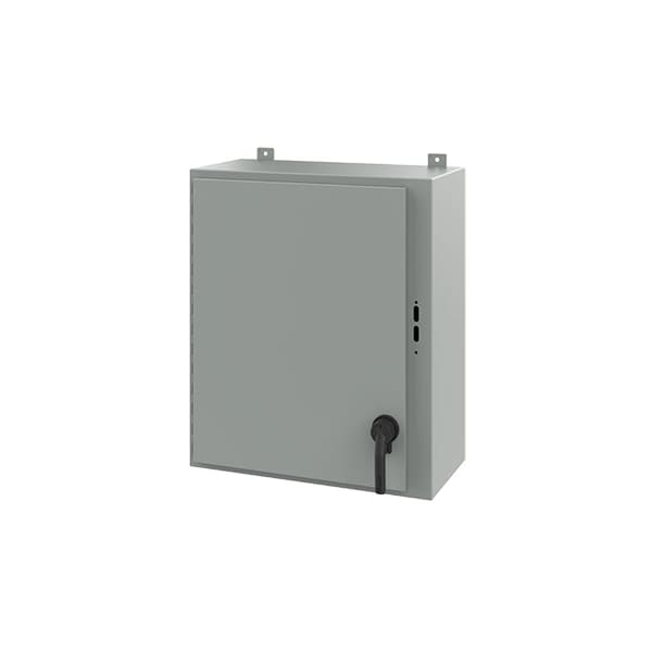 Nvent Hoffman Steel Electrical Enclosures, 30 in H, 12 in D, 25.38 in W, NEMA 12, Hinged - A30SA2612LPPL