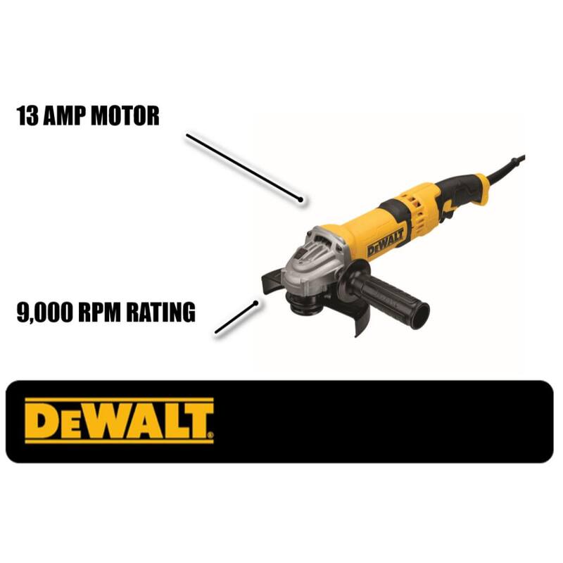 DEWALT Rectificadora angular con cable de 13 amperes y 4.5 pulgadas - DWE43116