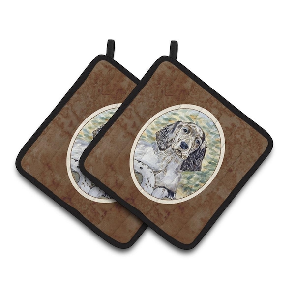 Carolines Treasures English Setter Patience Pair of Pot Holders - 7065PTHD