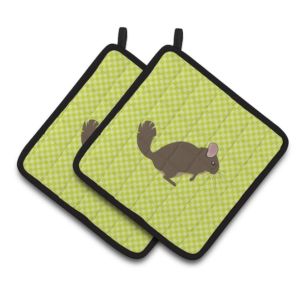 Carolines Treasures Chinchilla Green Pair of Pot Holders - BB7701PTHD